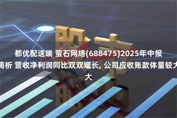 都优配送端 萤石网络(688475)2025年中报简析 营收净利润同比双双增长, 公司应收账款体量较大