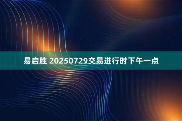 易启胜 20250729交易进行时下午一点